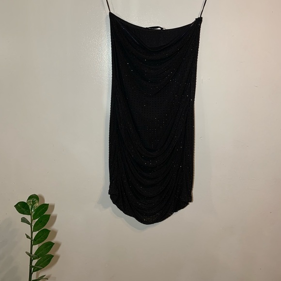 ZARA NWT SPARKLY STRAPLESS DRESS SIZE S BLACK | 5063/853 romantic party elegant - Picture 5 of 12